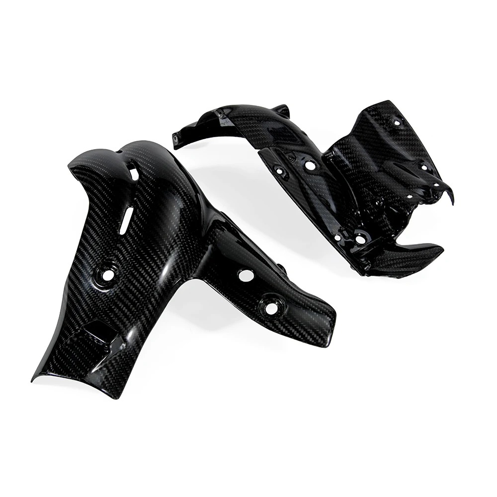Motorcycle 100% Full Carbon Fiber Exhaust Cover Heat Shield Fairing for Panigale V4 Glassy Black